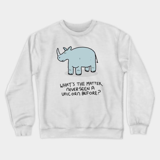 Grumpy Rhino Crewneck Sweatshirt by grumpyanimals